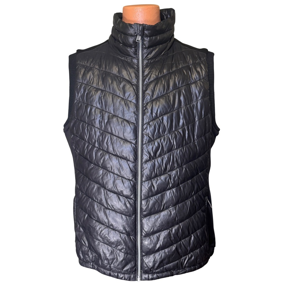 Calvin Klein Performance Mens 2X Black Quilted Hybrid Puffer Vest PFSX9943
